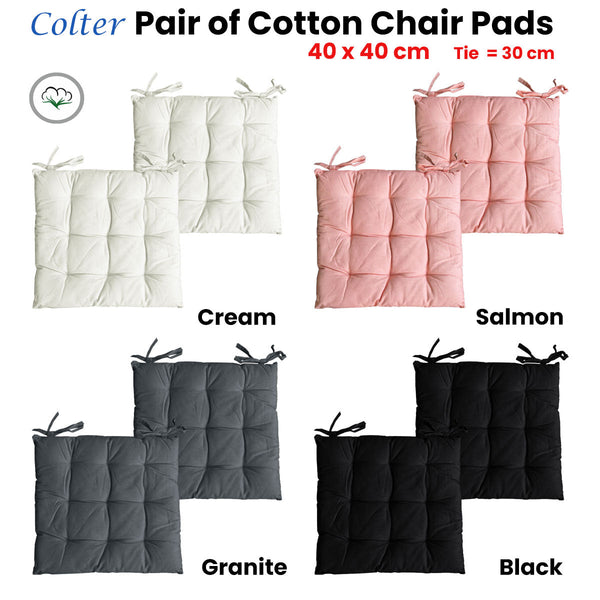 Set Of 2 Colter Cotton Chair Pads Cushions & Decorative Pillows