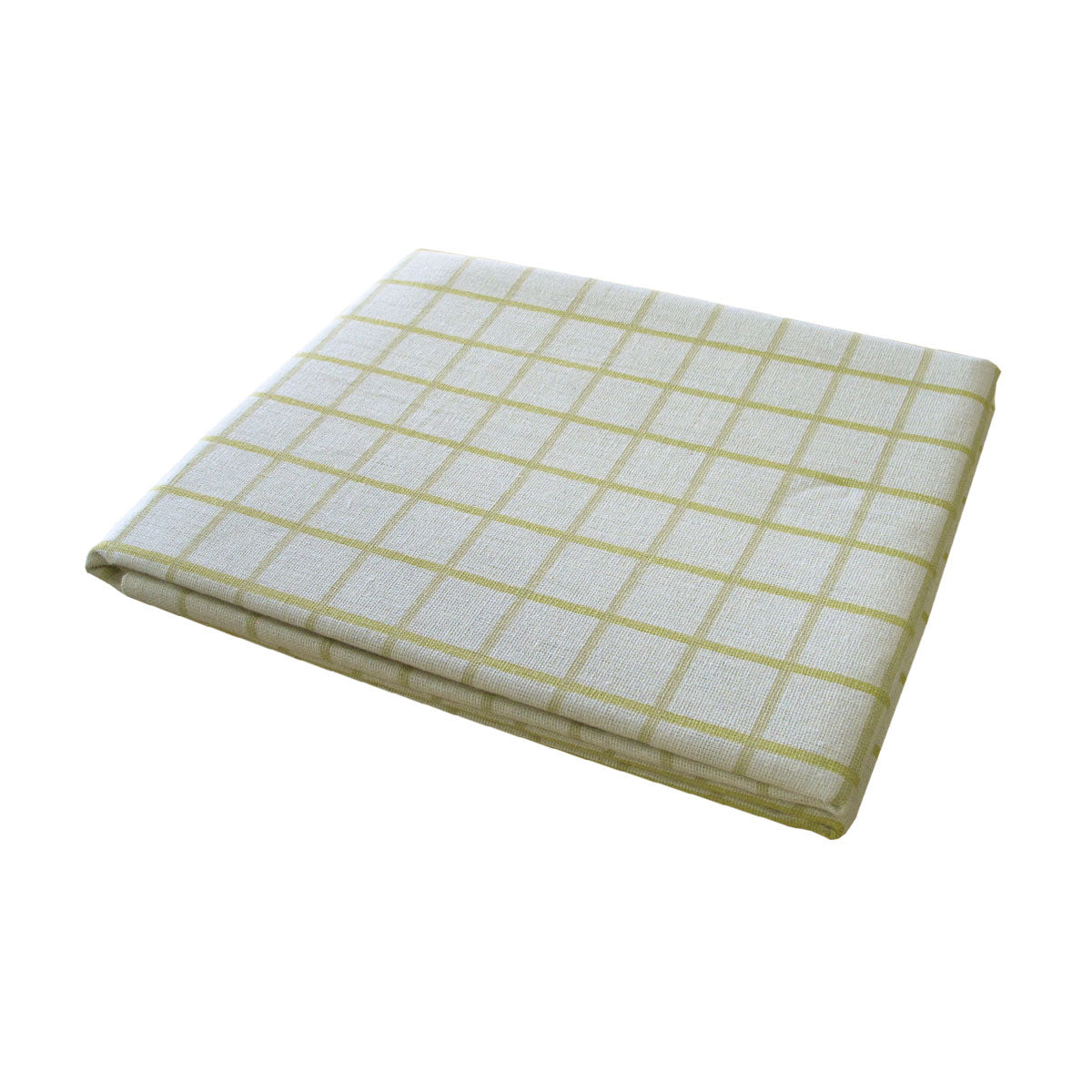 Cotton Grid Checks Oblong Table Cloth Yellow 130 X 180Cm Table Cloths