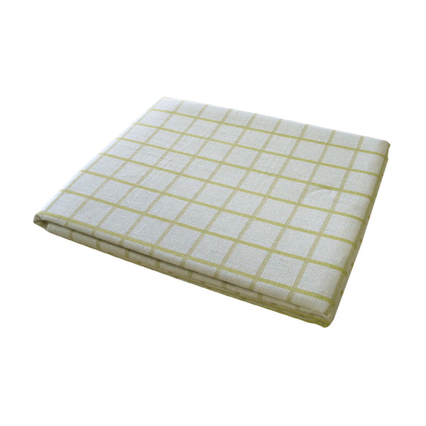 Cotton Grid Checks Oblong Table Cloth Yellow 130 X 180Cm Table Cloths