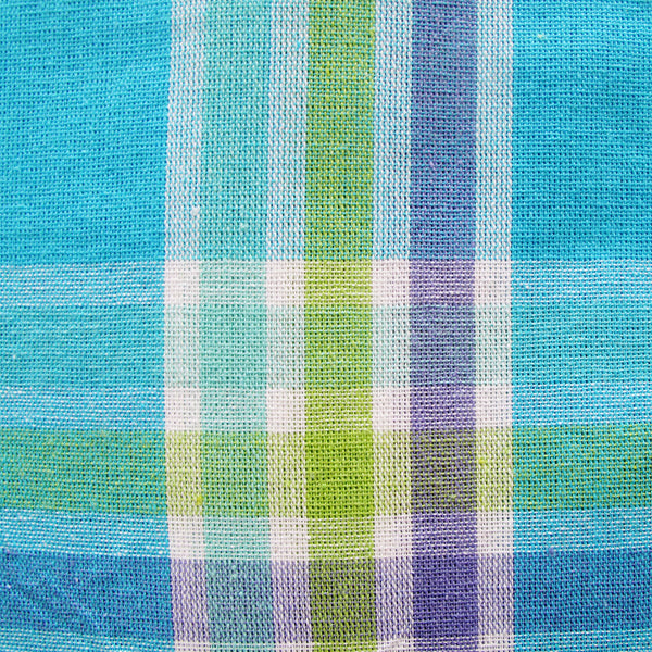 Cotton Plaid Checks Round Table Cloth 180Cm Diameter Blue Table Cloths