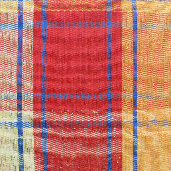 Cotton Plaid Checks Round Table Cloth 180Cm Diameter Yellow Table Cloths