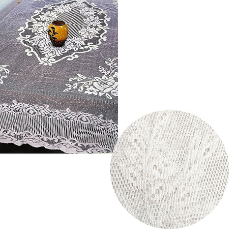 Rossi Rosie White Large Deluxue Lace Rectangle Tablecloth 150Cm X 230Cm 6 To 8 Seaters Table Cloths