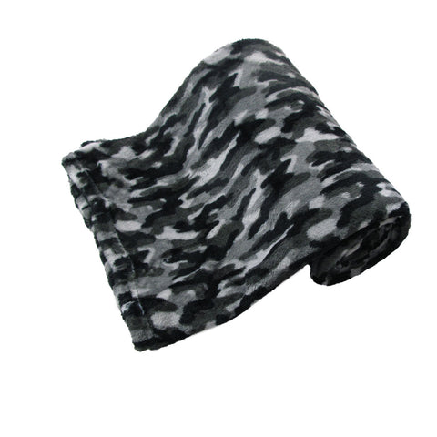 190Gsm Boys Cool Ultra Soft Coral Fleece Throw 127 X 152Cm Army Camouflage Throws & Afghans