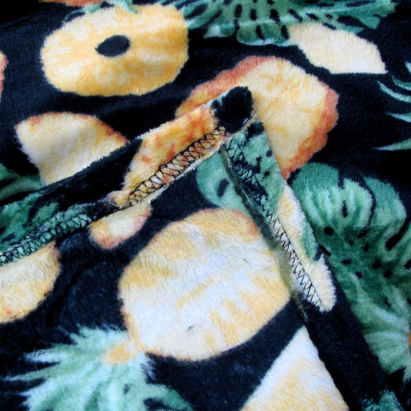 190Gsm Fashion Printed Ultra Soft Coral Fleece Throw 127 X 152Cm Pineapple Throws & Afghans
