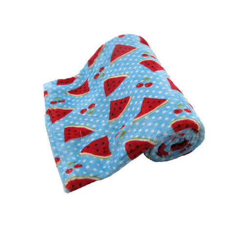 190Gsm Girls Cute Ultra Soft Coral Fleece Throw 127 X 152Cm Watermelon & Cherries Throws & Afghans