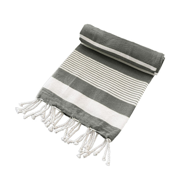 Cotton Rich Large Turkish Beach Towel With Tassels 80Cm X 155Cm Towels & Washcloths