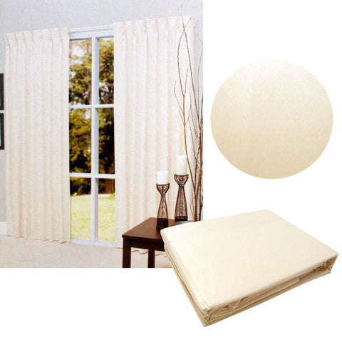 Pair Of Cream Blockout Pinch Pleat Curtains To Fit 90 X 213Cm Curtains & Drapes
