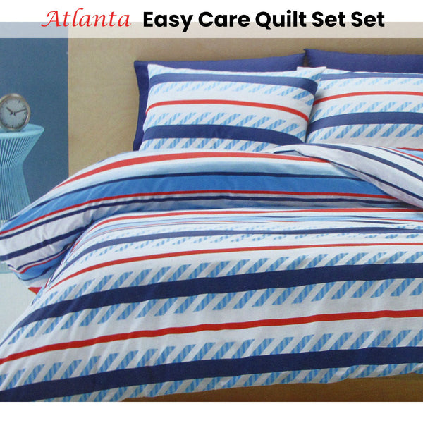 Belmondo Atlanta Striped Easy Care Quilt Cover Set King Quilt Covers