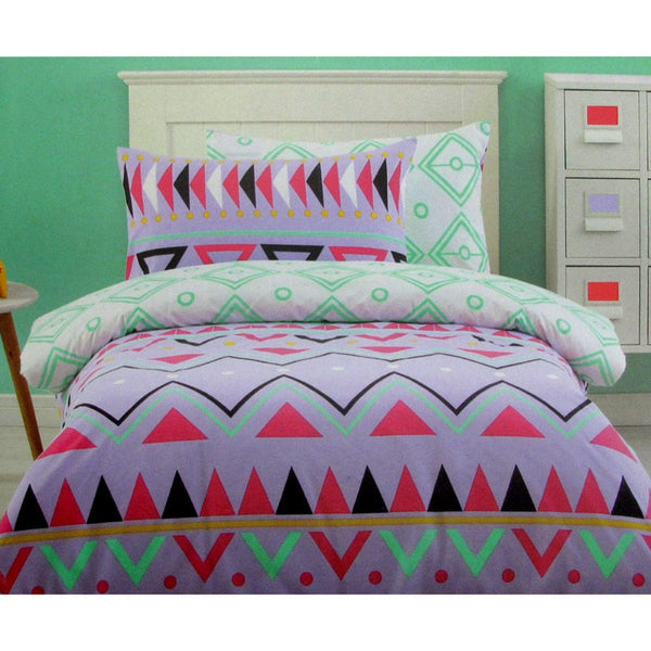 250Tc Tribal Dream 100% Cotton Quilt Cover Set Single Quilt Covers