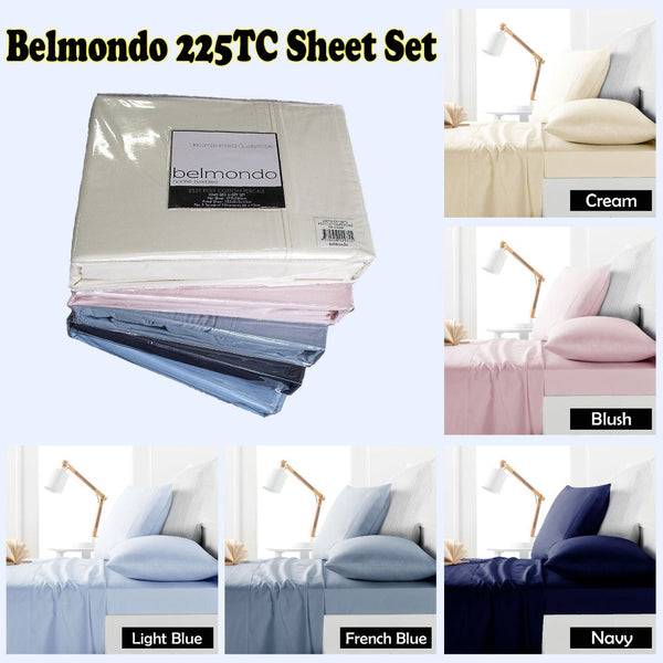 Belmondo 225Tc Sheet Set Navy