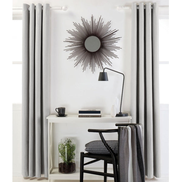 Designers Choice Pair Of Linen Cotton Coated Eyelet Curtains Grey 140 X 213Cm Curtains & Drapes