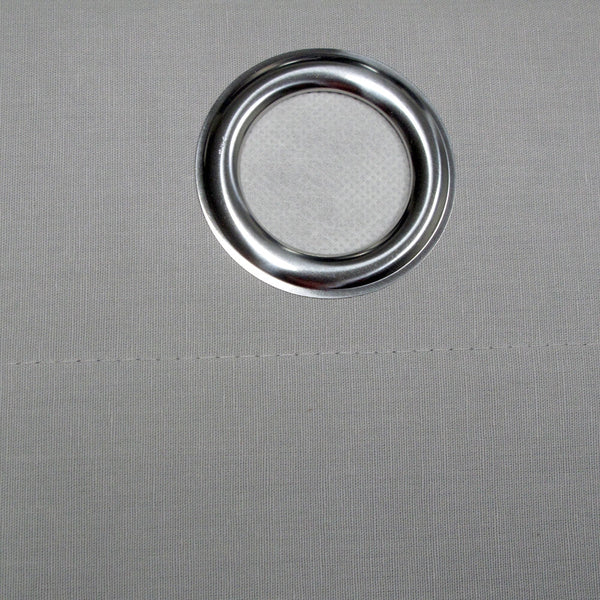 Designers Choice Pair Of Linen Cotton Coated Eyelet Curtains Grey 140 X 213Cm Curtains & Drapes