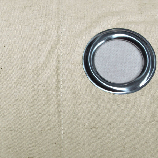 Designers Choice Pair Of Linen Cotton Coated Eyelet Curtains Natural 140 X 213Cm Curtains & Drapes