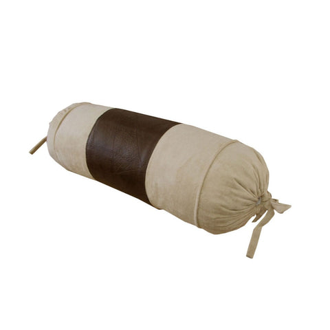 Phase 2 Studio Faux Suede/Faux Leather Neckroll Cover 15 X 35 Cm Cushions & Decorative Pillows