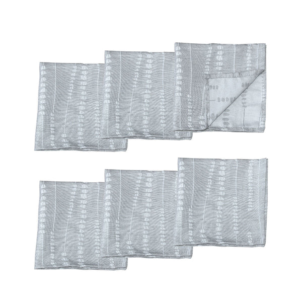 Set Of 6 Perline Grey 40Cm X Napkins