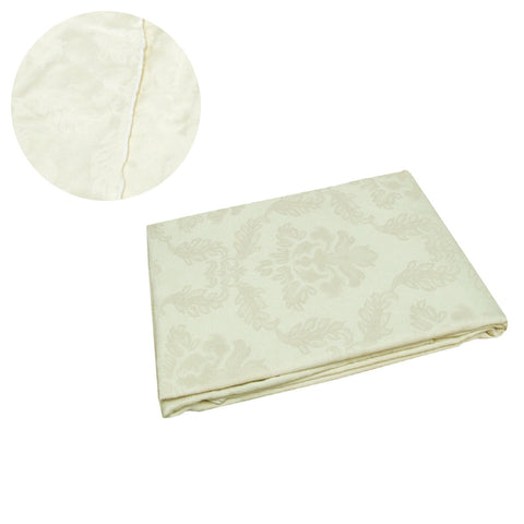 Damask Polyester Tablecloth 180Cm Round Elisabetta Cream Table Cloths