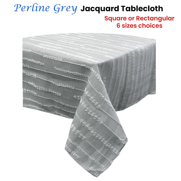 Perline Grey Polyester Tablecloth Table Cloths
