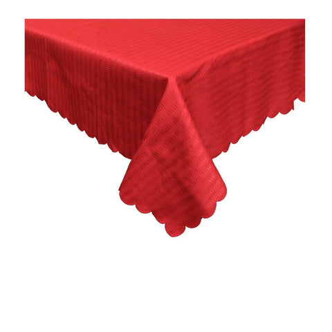 Jacquard Table Cloth Narrow Stripes Red 150 X 270Cm Rectangle