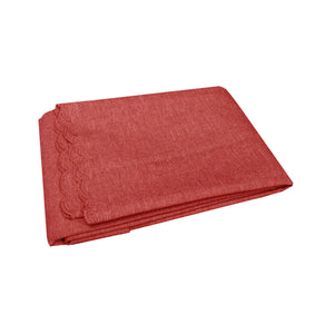 Waylon Damask Permanent Press Polyester Tablecloth 135 X 180Cm Red