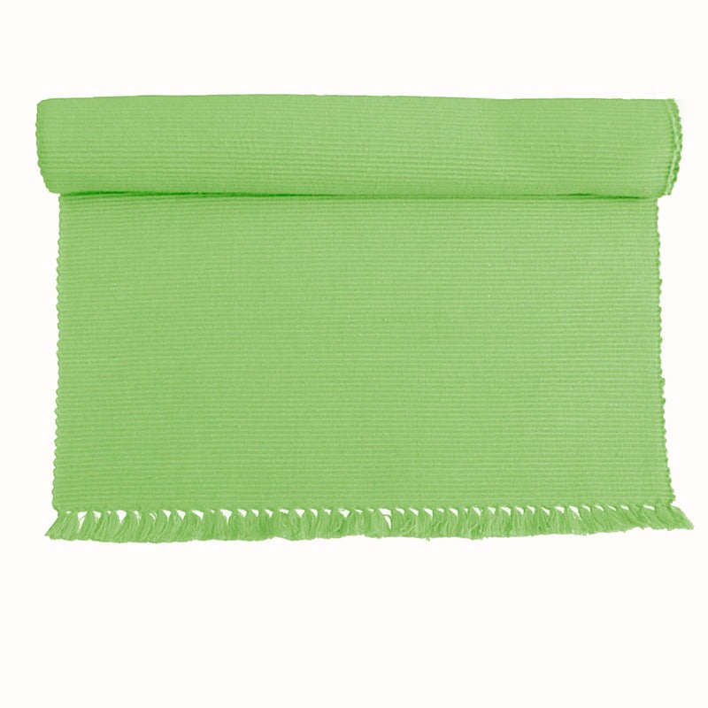 Hoydu Set Of 2 Cotton Ribbed Table Apple Green Placemats