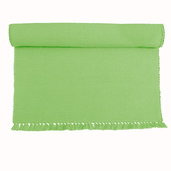Hoydu Set Of 2 Cotton Ribbed Table Apple Green Placemats