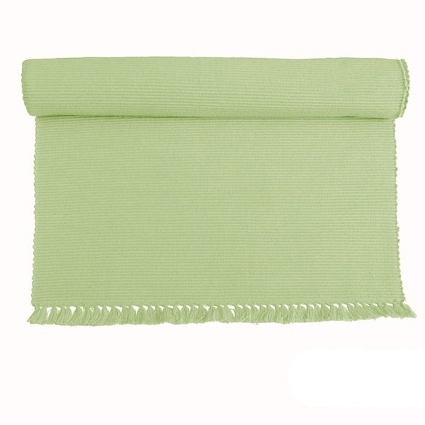 Hoydu Set Of 2 Cotton Ribbed Table Apple Green Placemats