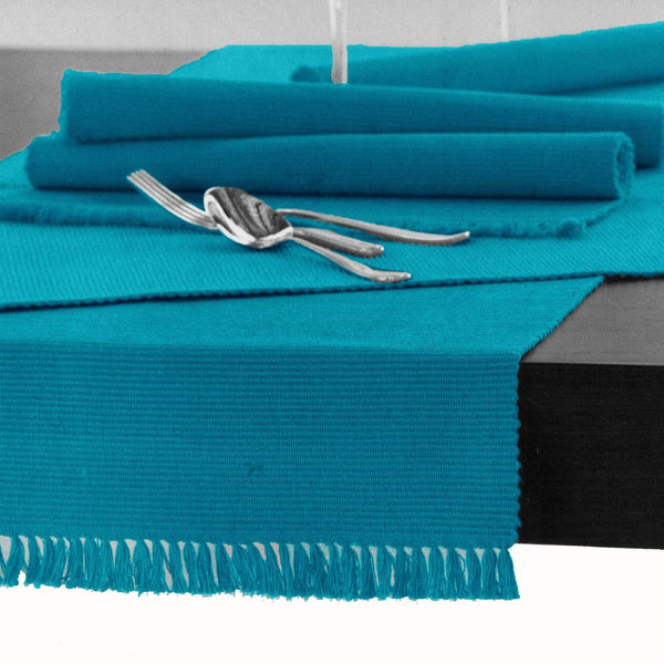 Hoydu Cotton Ribbed Table Runner 45Cm X 150Cm Blue Bird Table Runners