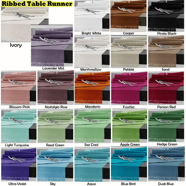 Hoydu Cotton Ribbed Table Runner 45Cm X 150Cm Warm Sand Table Runners