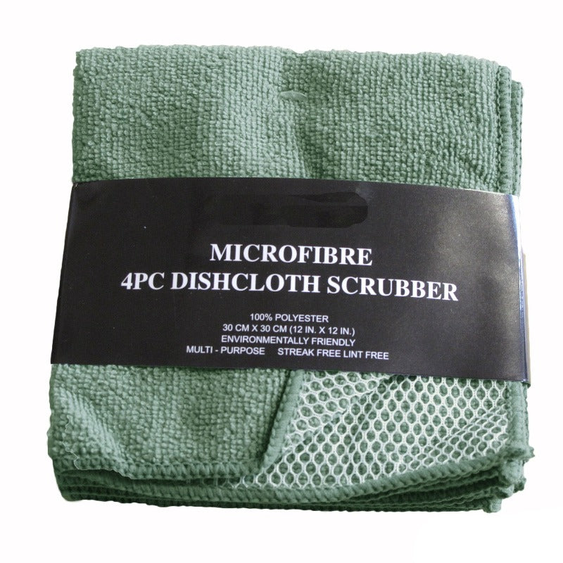 Pack Of 4 Dish Scrubber Cloth Green Sponges & Scourers