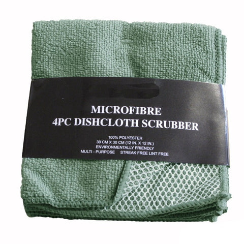 Pack Of 4 - Dish Scrubber Cloth Green