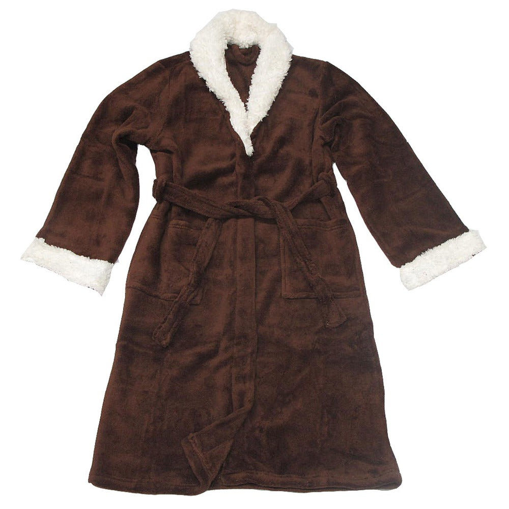 Sherpa Bath Robe Chocolate S/M Sleepwear & Robes