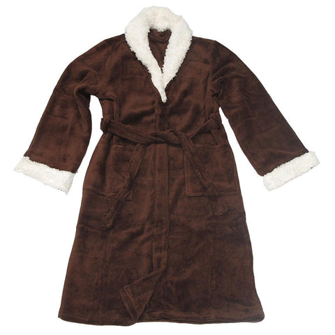 Sherpa Bath Robe Chocolate S/M Sleepwear & Robes