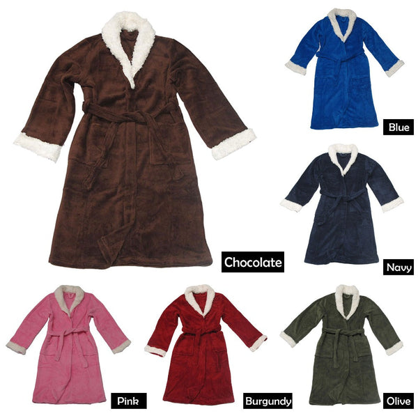 Sherpa Bath Robe Chocolate S/M Sleepwear & Robes