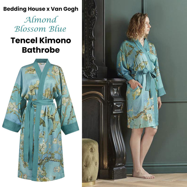 House Van Gogh Almond Blossom Blue Kimono Bath Robe Large/Extra Sleepwear & Robes