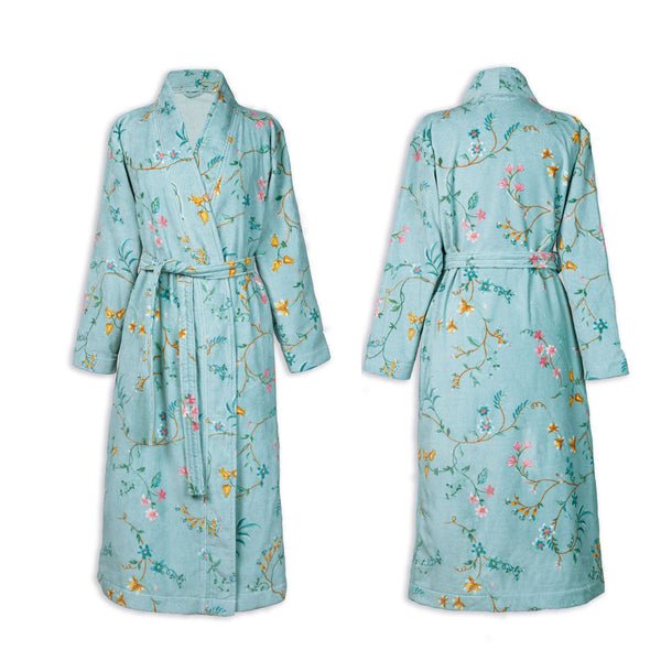Pip Studio Les Fleurs Cotton Bath Robe Blue M Xxl Placeholder