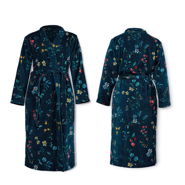 Pip Studio Les Fleurs Cotton Bath Robe Blue M Xxl Placeholder