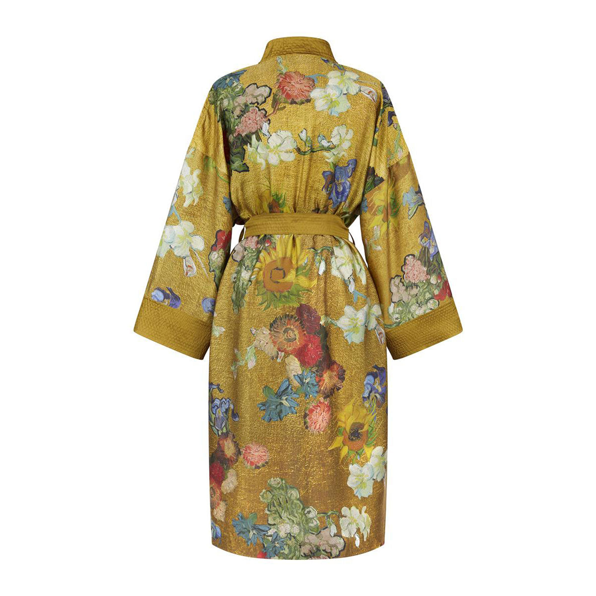 House Van Gogh Partout Des Fleurs Gold Kimono Bath Robe Sleepwear & Robes