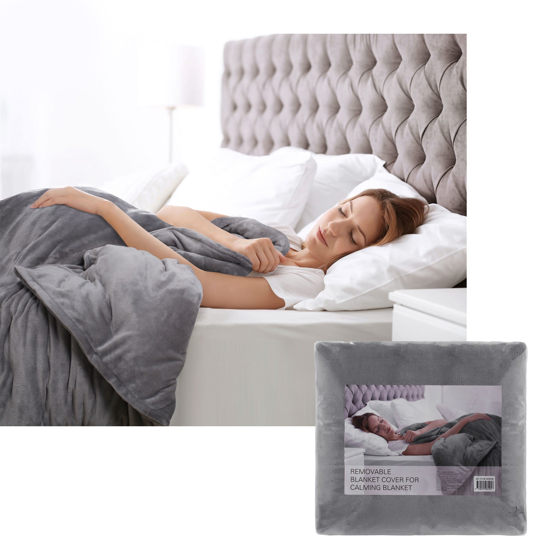 Accessorize Grey Removable Blanket Cover Single Blankets