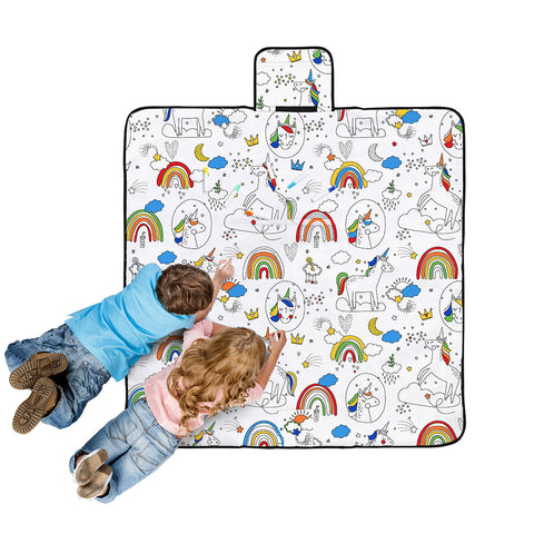 Happy Kids Dream Big Colour Me In Picnic Blanket 125 X Cm Picnic Accessories