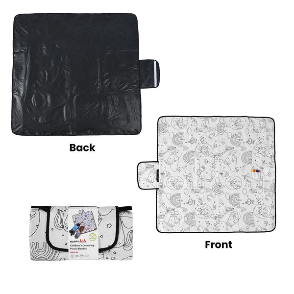 Happy Kids Dream Big Colour Me In Picnic Blanket 125 X Cm Picnic Accessories