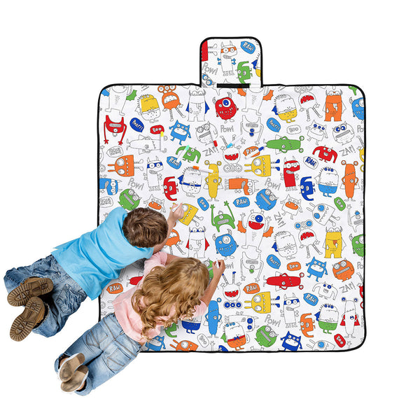 Happy Kids Monster Squad Colour Me In Picnic Blanket 125 X Cm Picnic Accessories