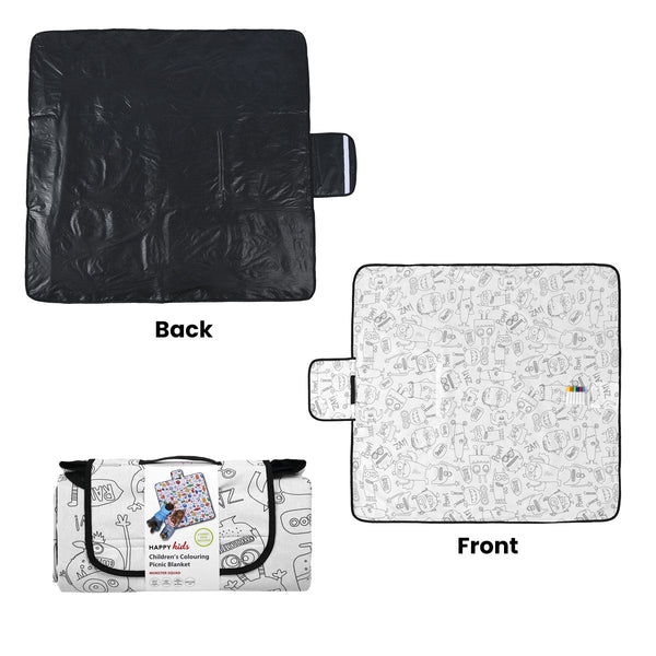 Happy Kids Monster Squad Colour Me In Picnic Blanket 125 X Cm Picnic Accessories