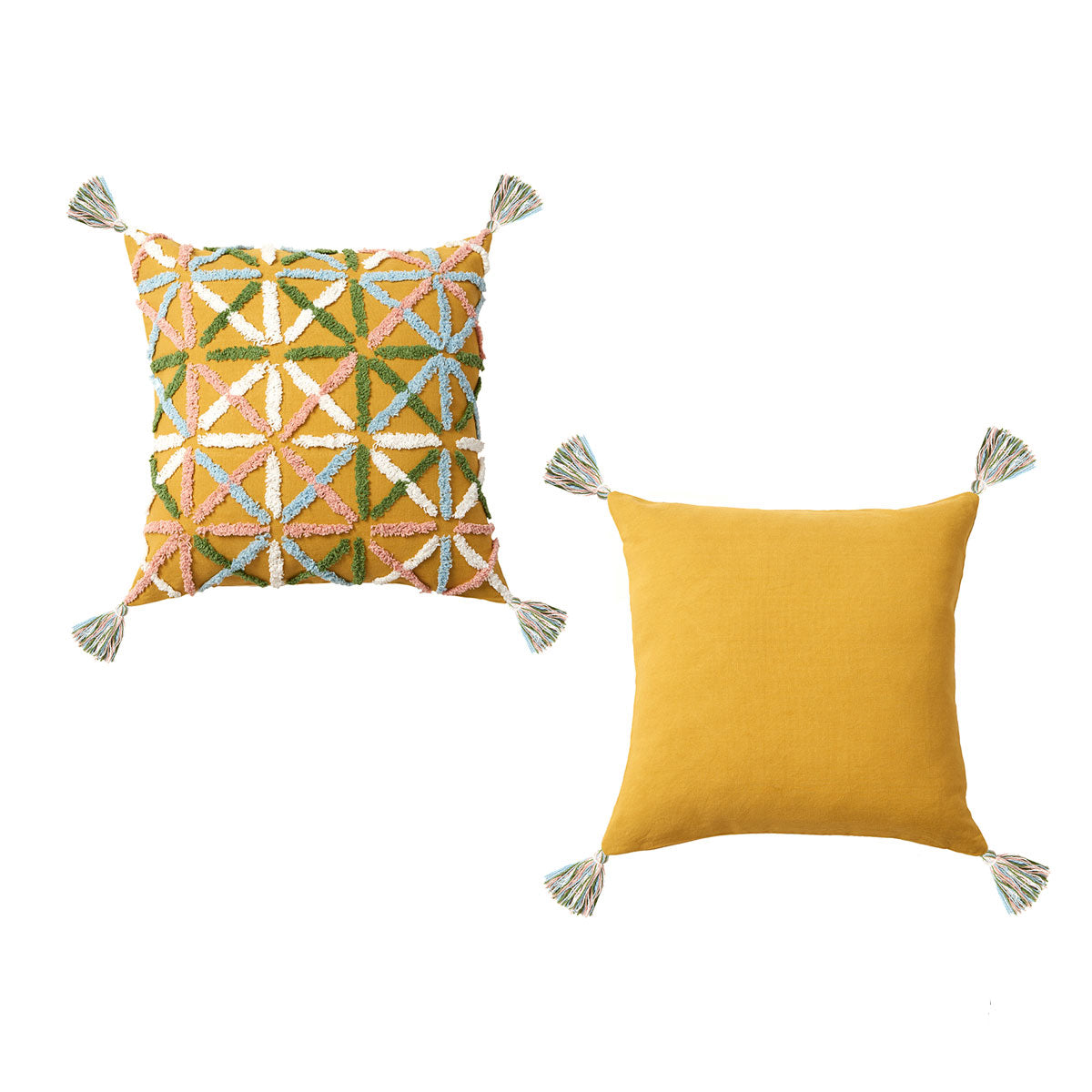 Accessorize Adena Ochre Filled Square Cushion Cushions & Decorative Pillows