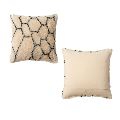 Accessorize Alba Natural Black Filled Square Cushion Cushions & Decorative Pillows