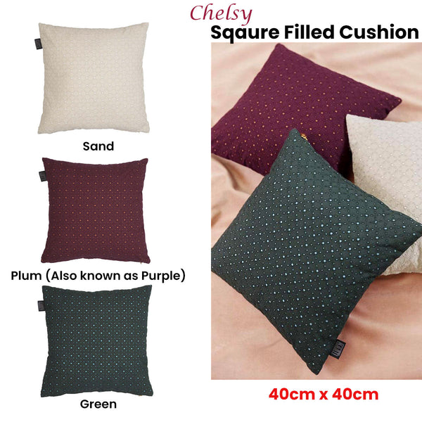 Bedding House Chelsy Square Filled Cushion 40Cm X