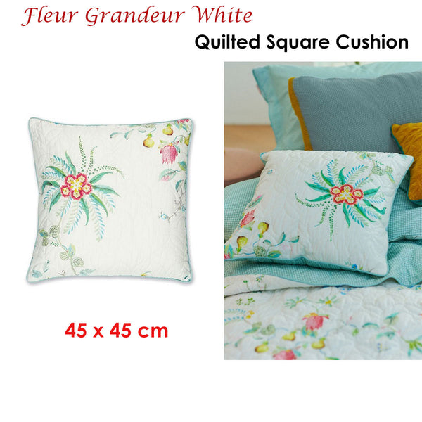 Pip Studio Fleur Grandeur White Quilted Square Cushion