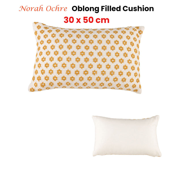 Accessorize Norah Ochre Rectangular Filled Cushion 30Cm X 50Cm