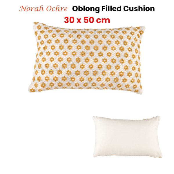 Accessorize Norah Ochre Rectangular Filled Cushion 30Cm X 50Cm Cushions & Decorative Pillows