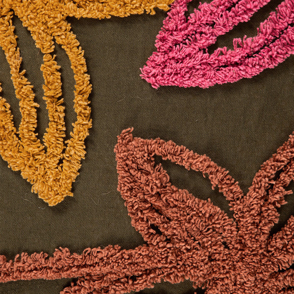 House Posy Olive Green Filled Square Cushion Cushions & Decorative Pillows