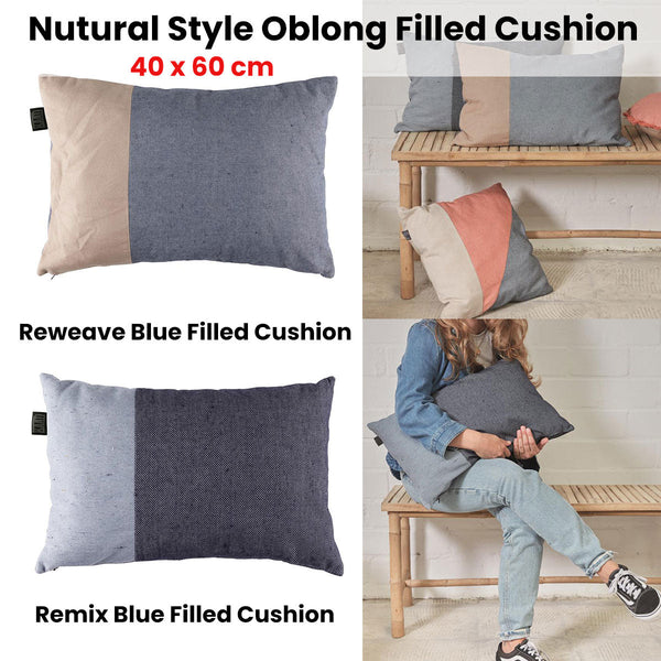Bedding House Remix Blue Filled Cushion 40Cm X 60Cm